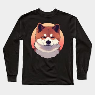 Retro cartoon Shiba inu Long Sleeve T-Shirt